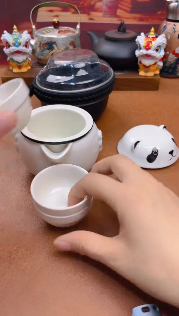 陶瓷茶具摆件旅行套组