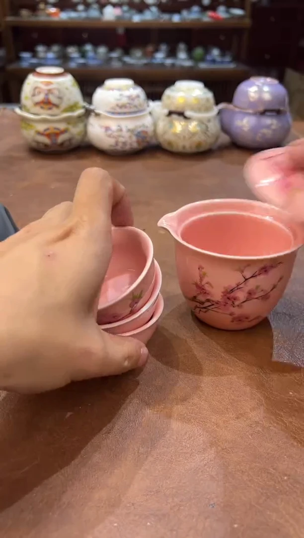 真的很便宜超好看会开片的旅行茶具