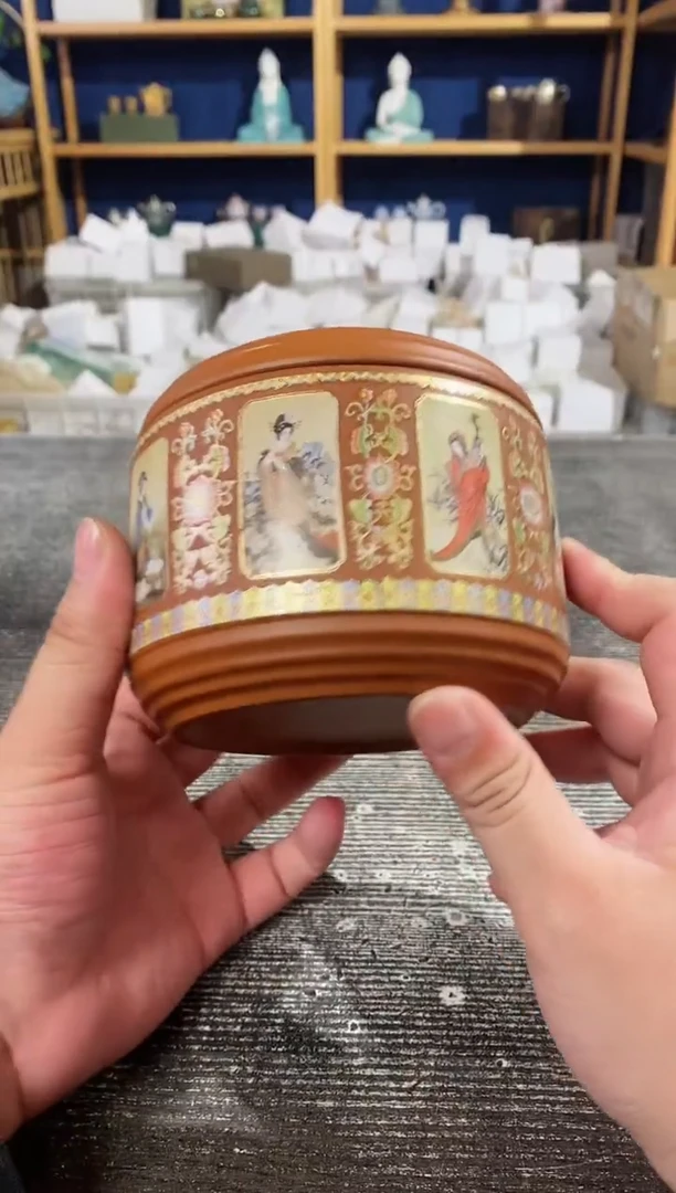 【闪购商品】其他四大美女珐琅彩紫砂茶叶罐