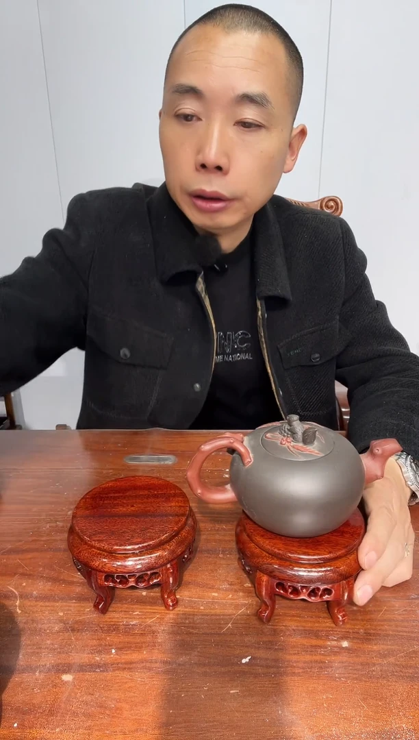 木买一送一香炉底座红11*12*7