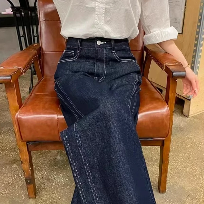 【艾萱萱】9065款春款阔腿牛仔裤女 图片与实物不符 约100
