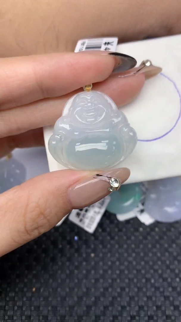 颈饰18K金镶嵌翡翠A货假一赔三支持复检百元以上九元证书费自理