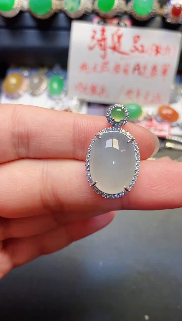 银S925镶嵌戒指翡翠天然