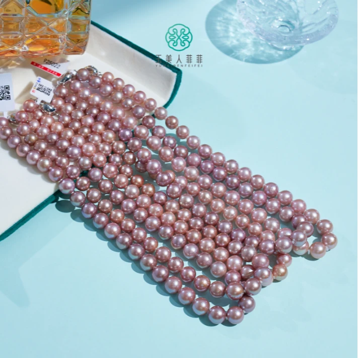 石惑珠宝~珍珠项链-圆珠约10mm~多样性发一