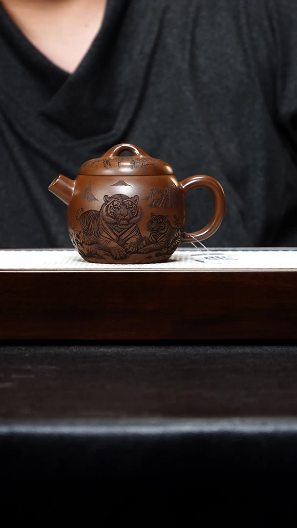 茶壶紫砂宜兴紫砂 五福文旦壶 明朝土 柳用江h104