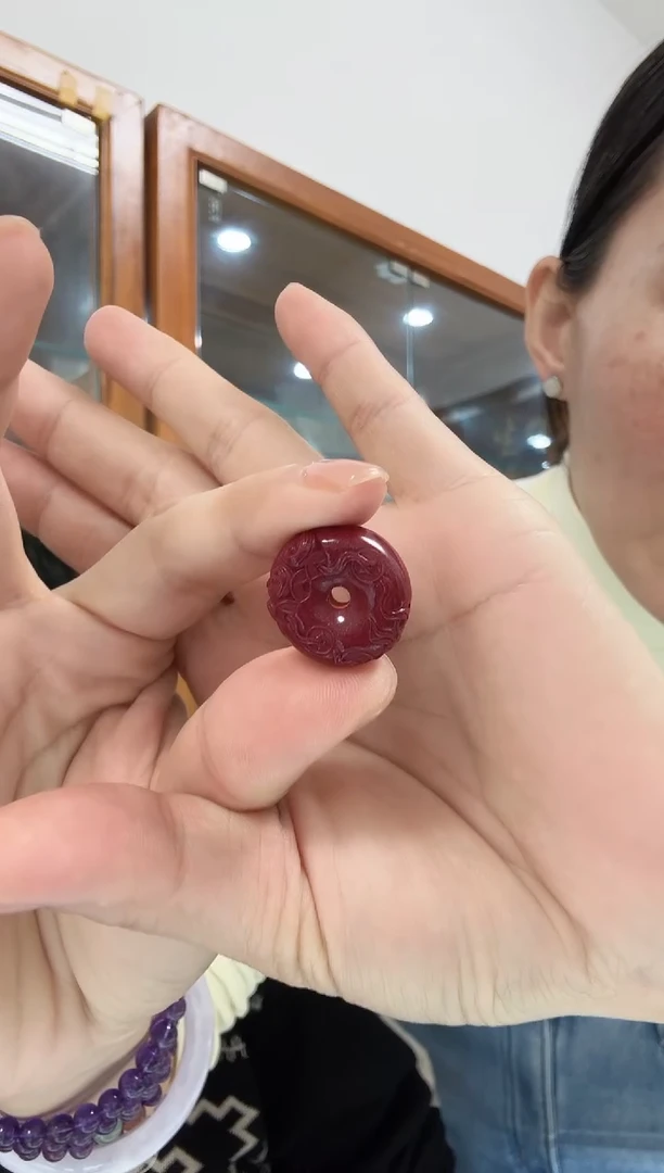 天然辰砂朱砂平安扣
