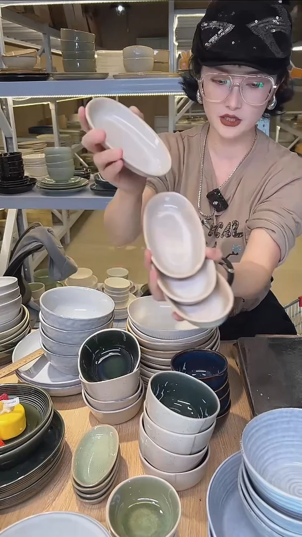 瓷84高温釉下彩陶瓷餐具默认微瑕