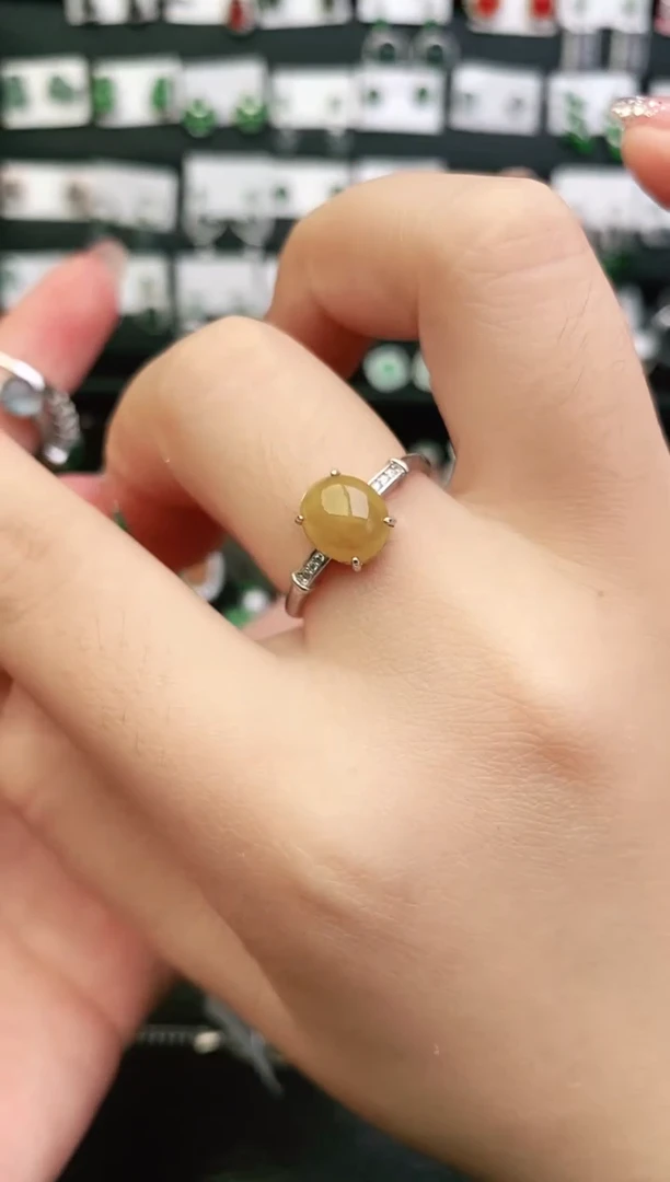 银S925镶嵌戒指翡翠0