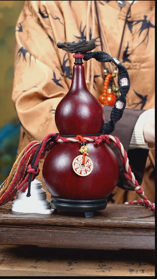 WH022藏绳款大漆酒葫芦（现货现发）