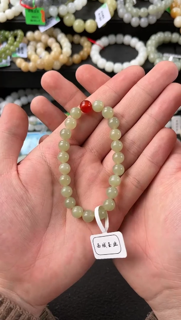 【闪购商品】和田玉手串未镶嵌若羌青黄口手串卡8微色差