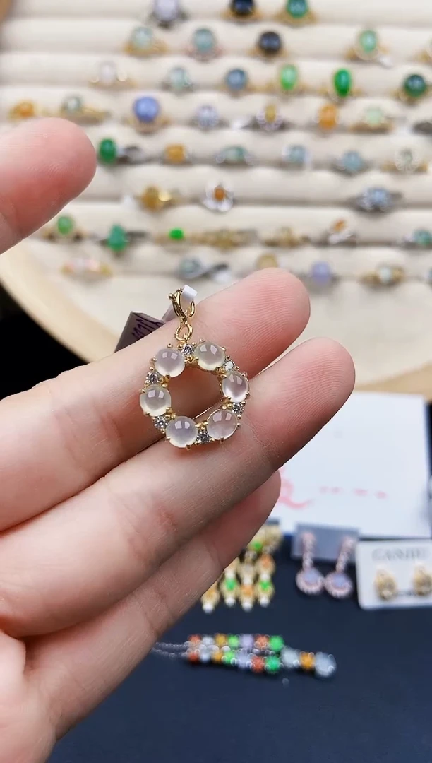 翡翠银S925镶嵌颈饰21