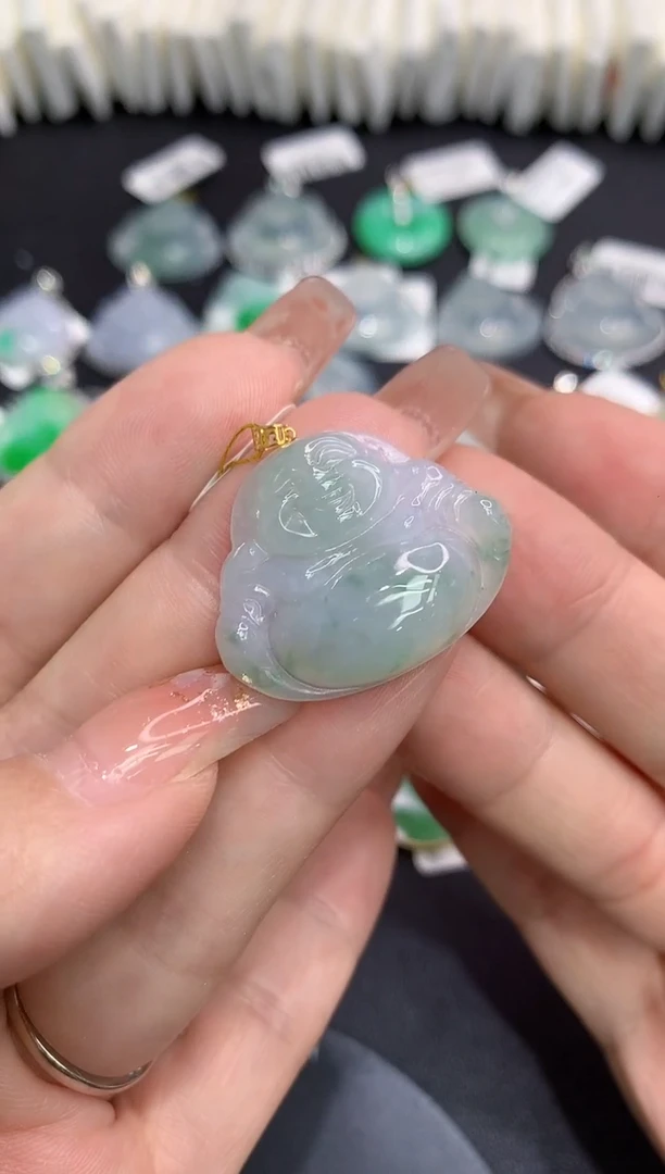 吊坠(不含链)18K金镶嵌翡翠11111111111