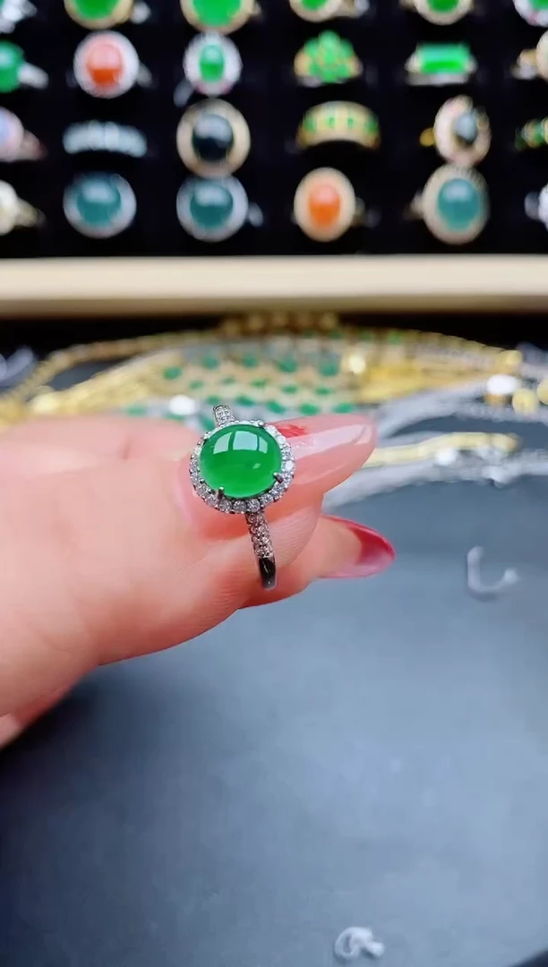 【闪购商品】翡翠戒指银S925镶嵌32131