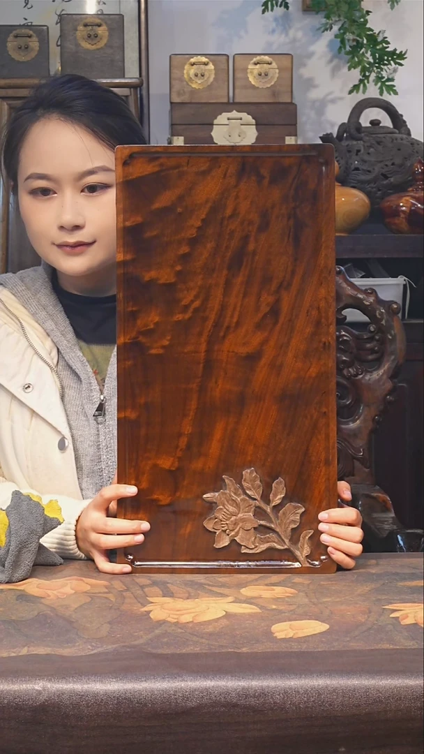 金丝楠小叶桢楠【22】纯手工精雕 整板整雕 茶盘