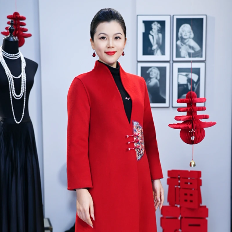 千境千媛 中式盘扣羊毛呢大衣 SMMN0029