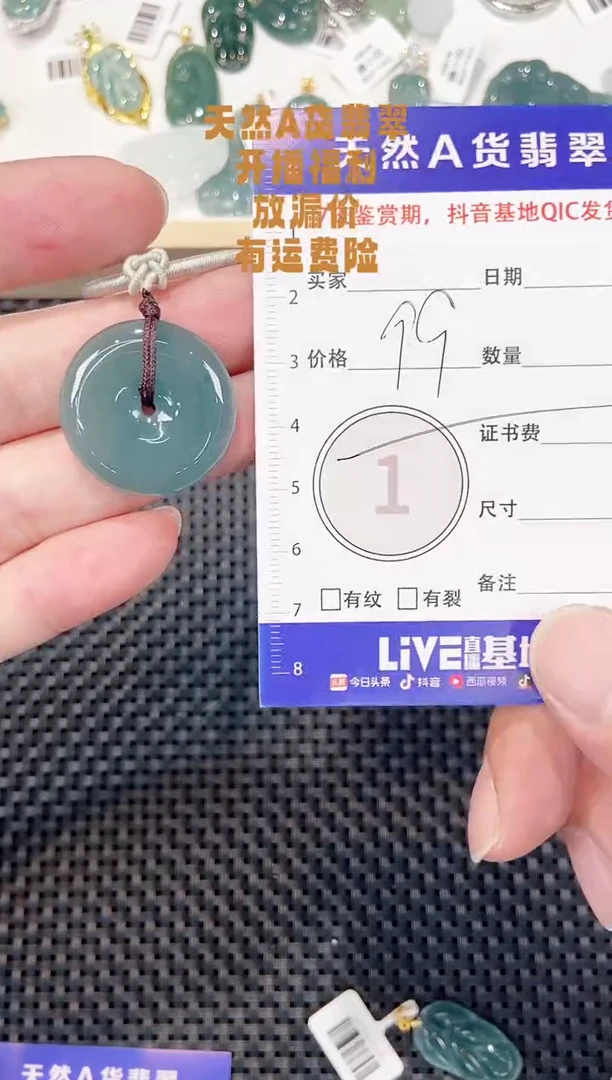 颈饰未镶嵌翡翠天然A货翡翠挂件
