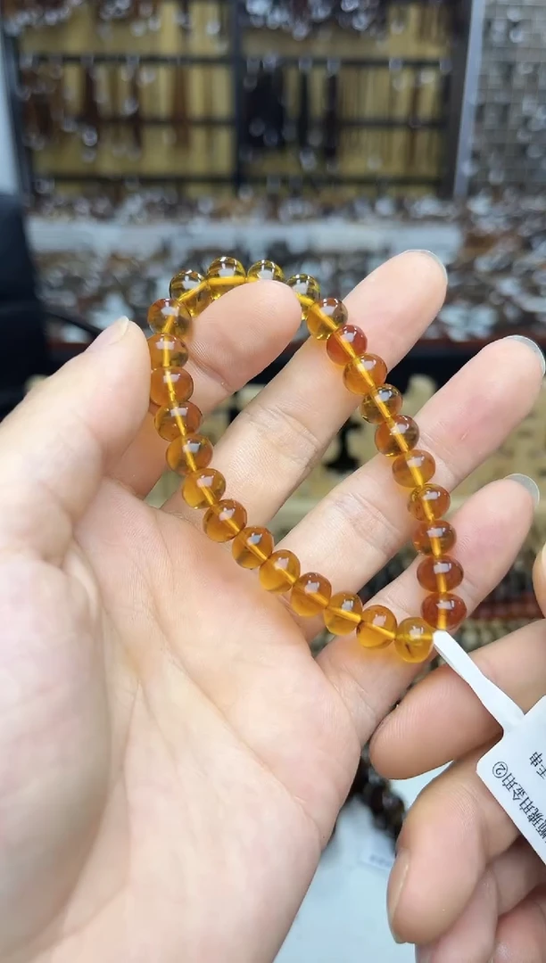 未镶嵌琥珀裸石抚顺琥珀金珀8+手串