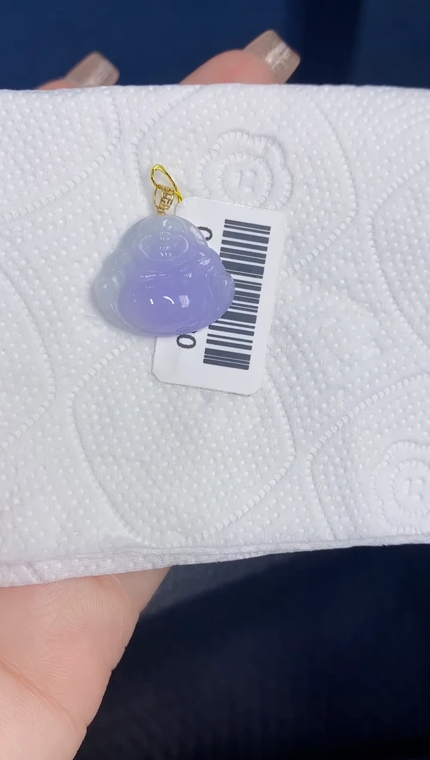 颈饰18K金镶嵌翡翠缅甸天然翡翠A货