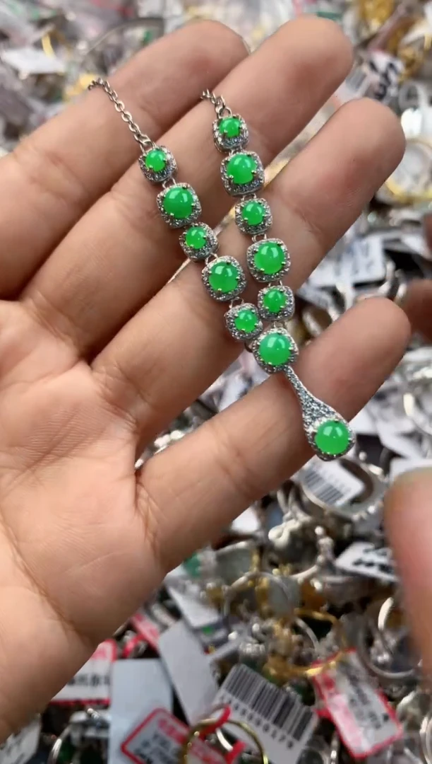 银S925镶嵌戒指翡翠888----7