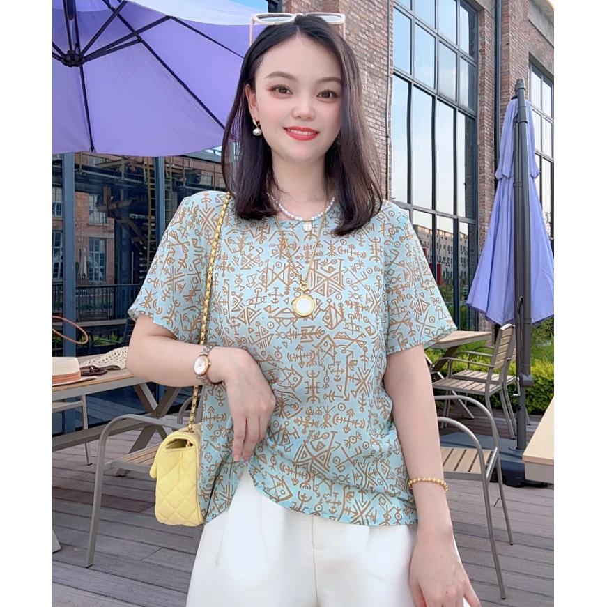 纯真丝桑蚕丝双绉短袖T恤女夏季2025年新款气质简约百搭上衣