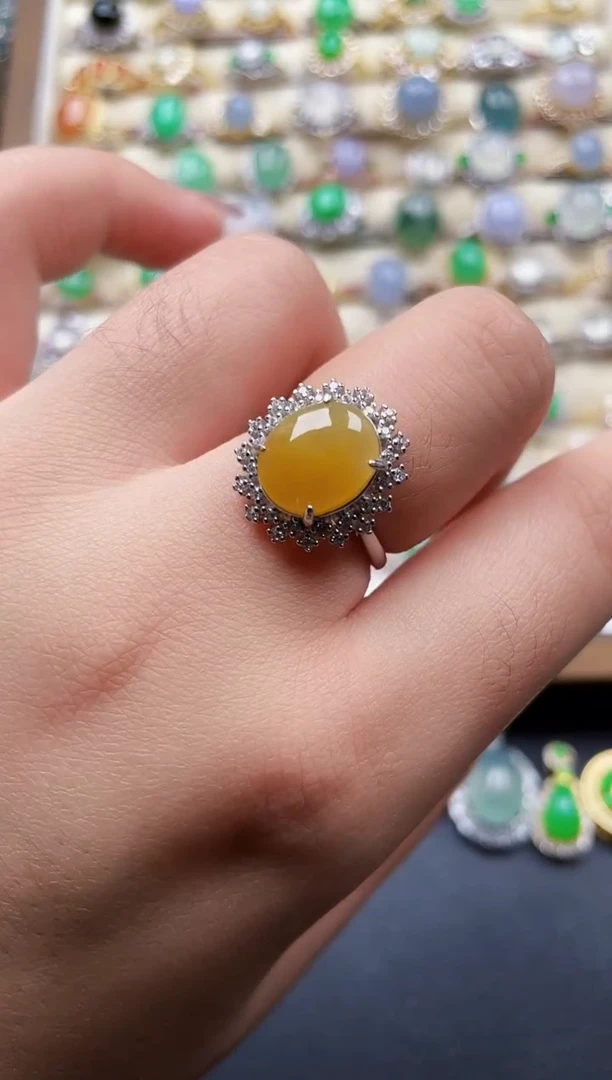 银S925镶嵌戒指翡翠116