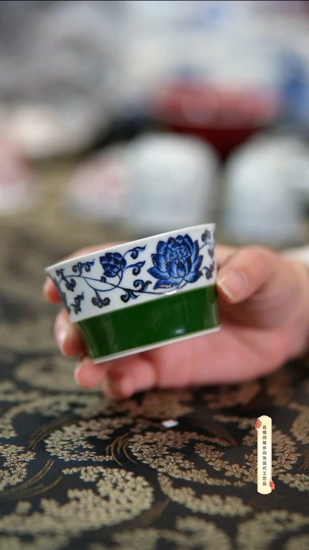 杯子陶瓷景德镇柴窑手绘柴窑茶具U129