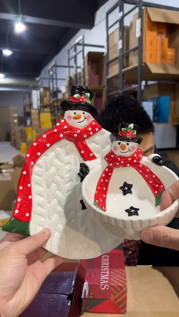 【闪购商品】杯原盒雪人碗加特雷西原盒雪人盘子2件套
