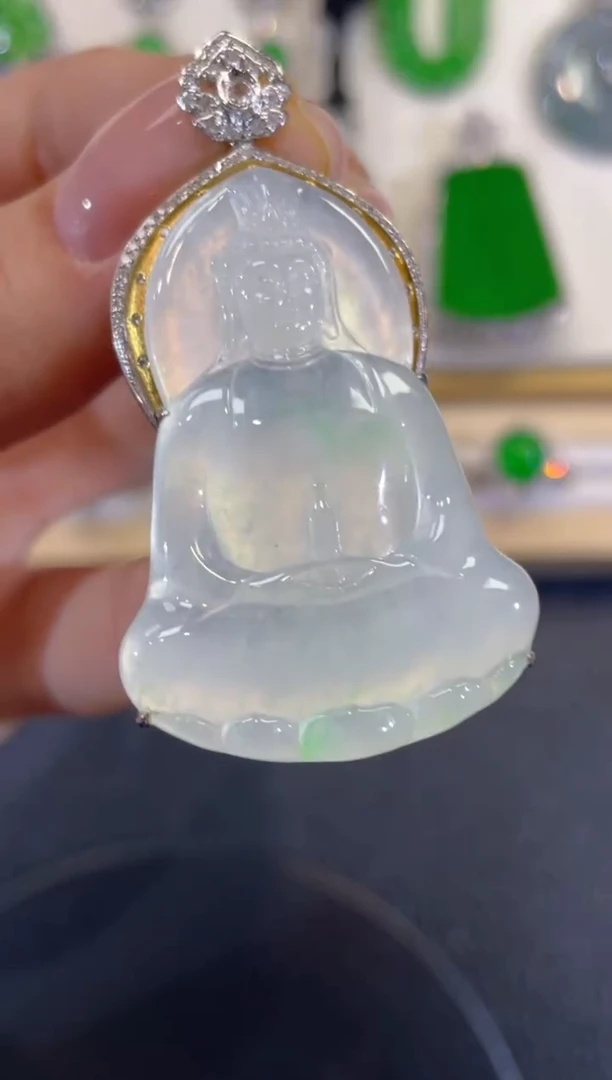 颈饰18K金镶嵌翡翠团购11