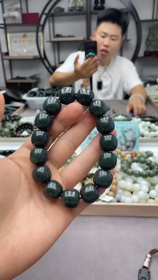 手串未镶嵌和田玉新疆且末青玉蓝调16老型