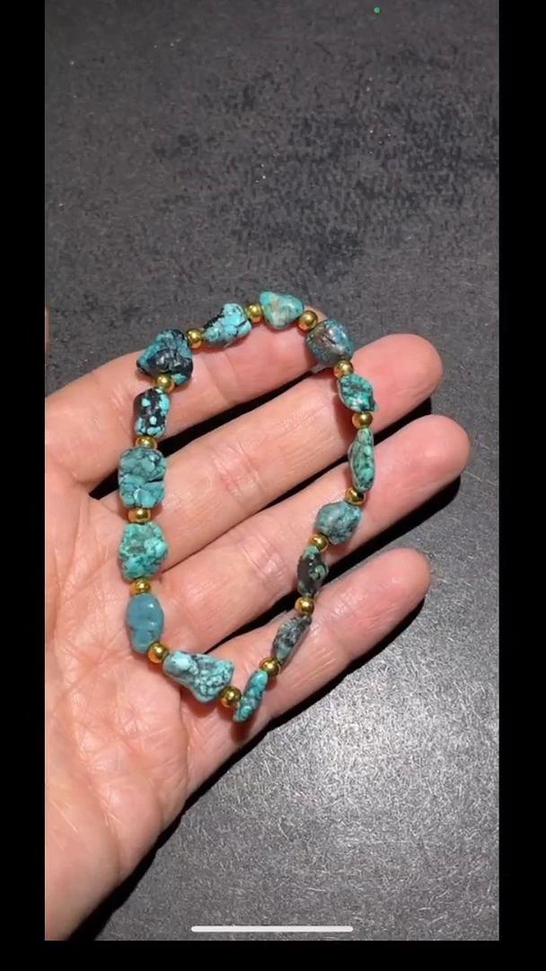 未镶嵌绿松石手串pz622-143老松石手串