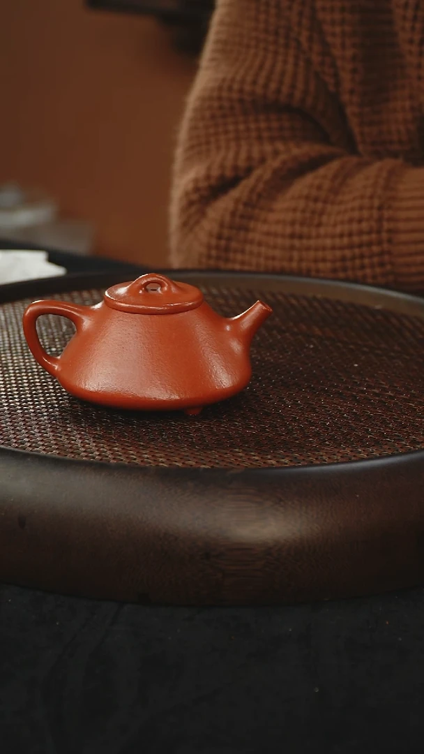 茶壶紫砂子冶石瓢 朱泥