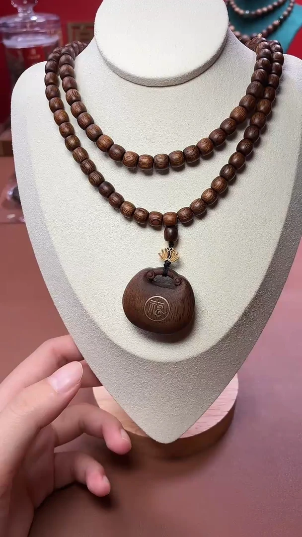 沉香手串沉水越南芽庄金丝油黄棋6x6代代有福设计