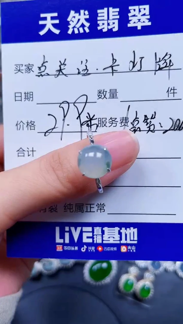 银S925镶嵌翡翠耳饰596