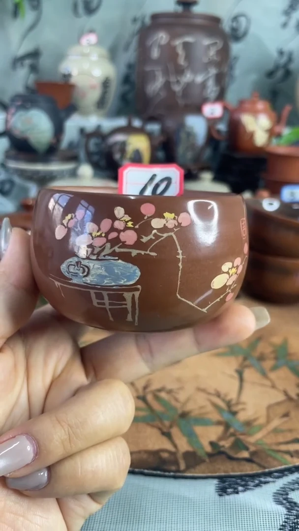 i****f建水紫陶刻填亮光主人杯两只