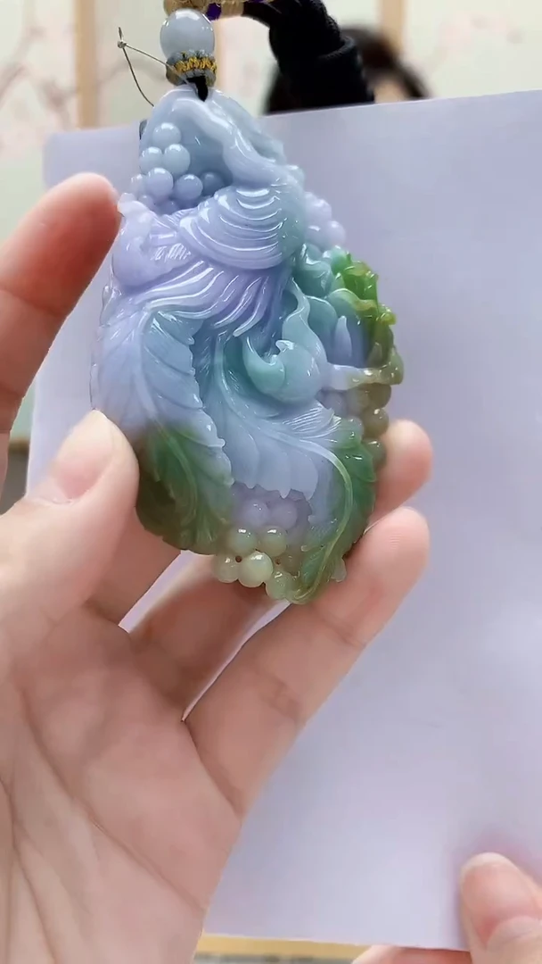 未镶嵌定制翡翠小*理5160lr-毛货挂件49