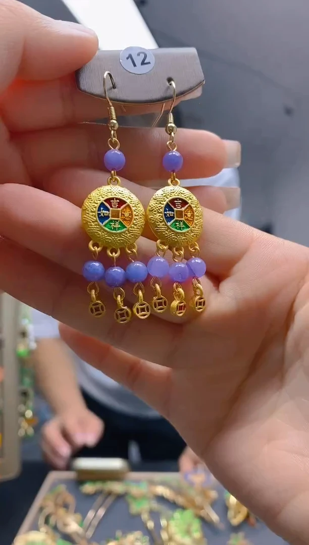 【闪购商品】翡翠耳饰合金217翡翠耳钩