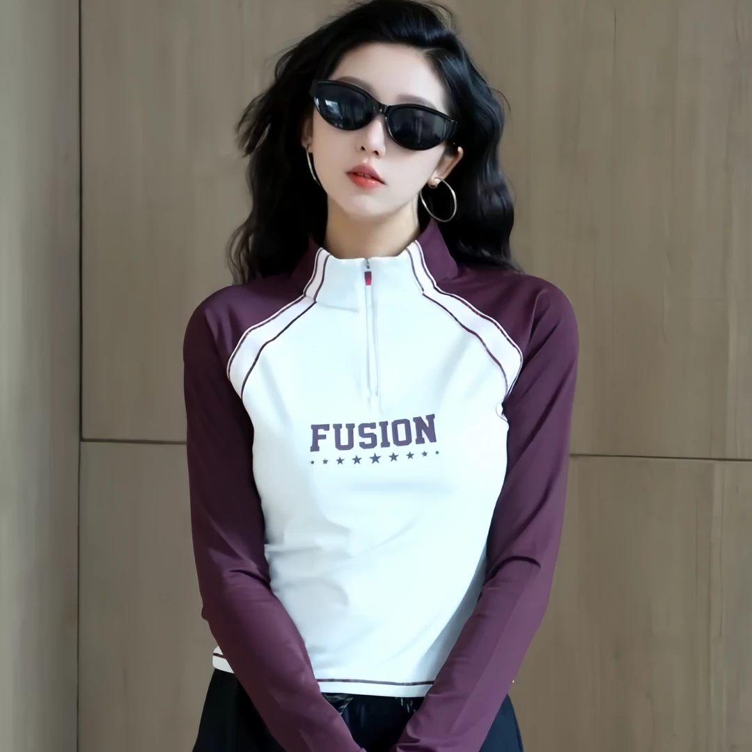 FILA FUSION女款【时尚潮流百搭】早秋针织修身长袖上衣T11W415205F