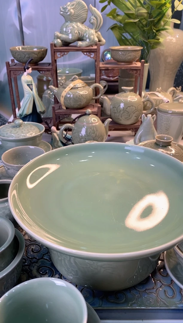 耀州窑8英寸素面盘】微瑕1只b000002