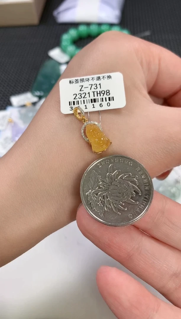 翡翠18K金镶嵌颈饰102