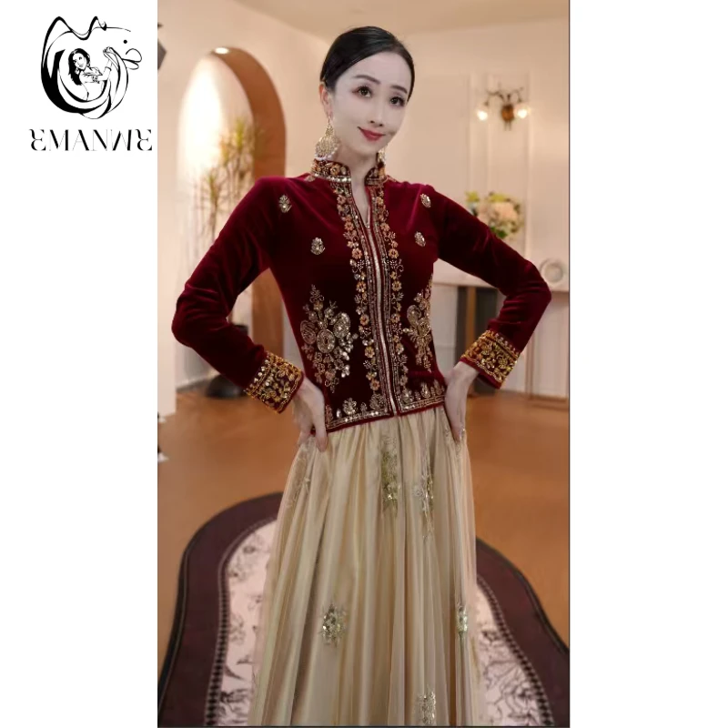 【商城】E25Q90依曼之舞异域风情上衣新疆舞蹈服饰新款跳舞长袖气质