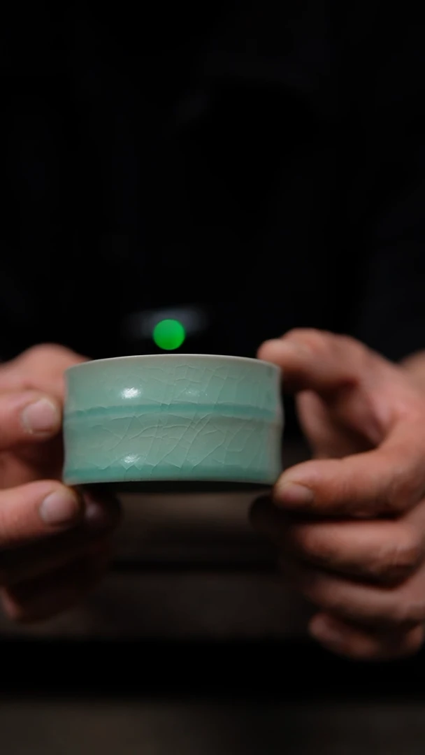 【闪购商品】杯仿古翡翠绿纯手工精工竹节杯大瑕