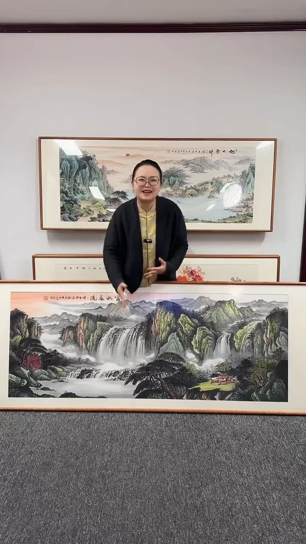 【闪购商品】国画富水长流210*80张见召绘画作品