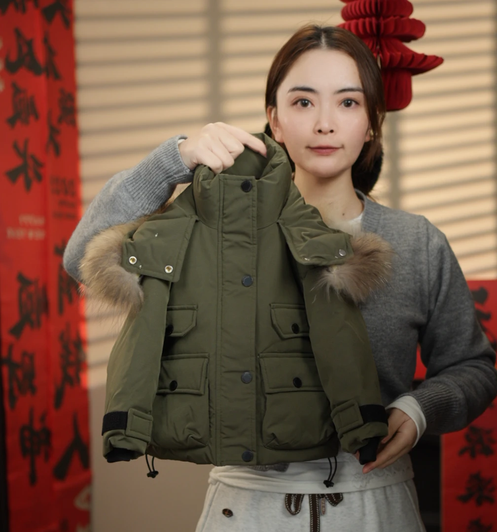 【现货】2025春秋冬季新款儿童韩版休闲可爱毛毛帽子保暖羽绒服301