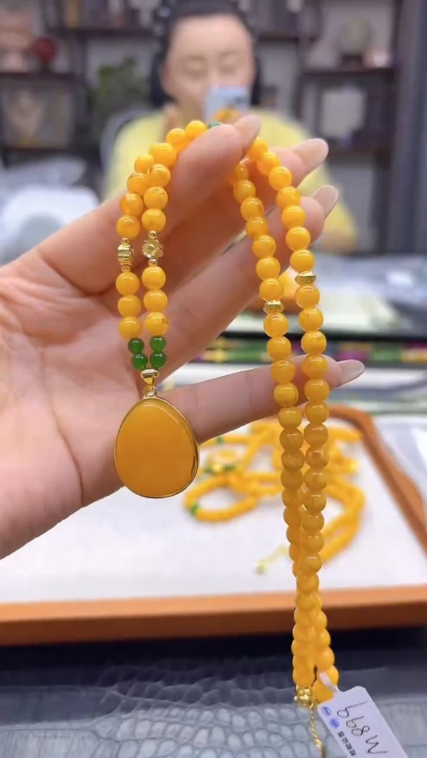 蜜蜡颈饰未镶嵌DIY款M899