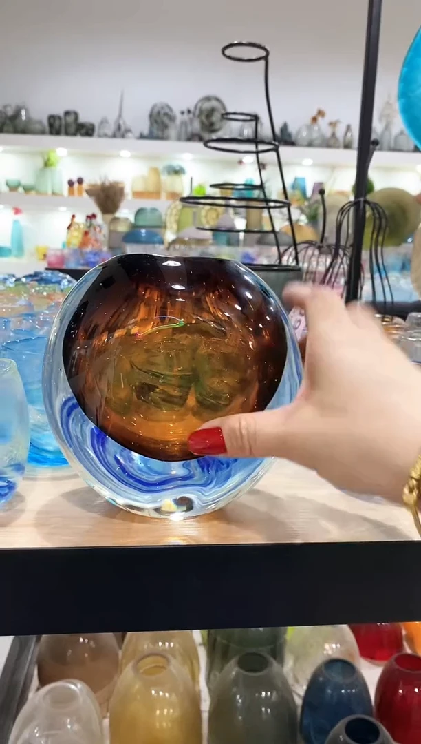 慕忆家手作琉璃花瓶微瑕