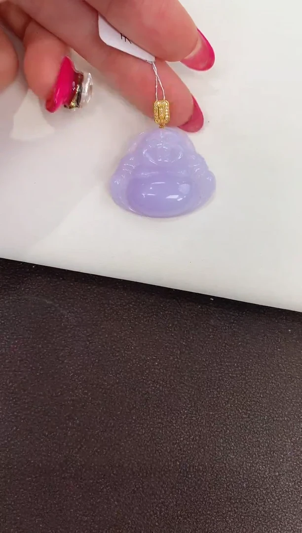 颈饰18K金镶嵌翡翠天然缅甸a货翡翠