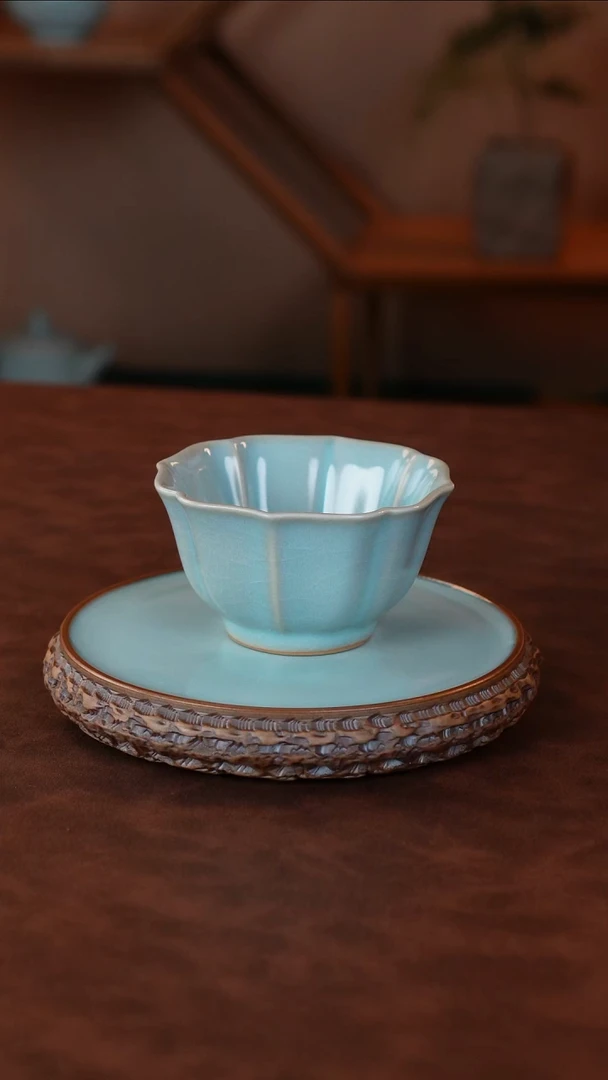 摆件天青色宝相杯一级品
