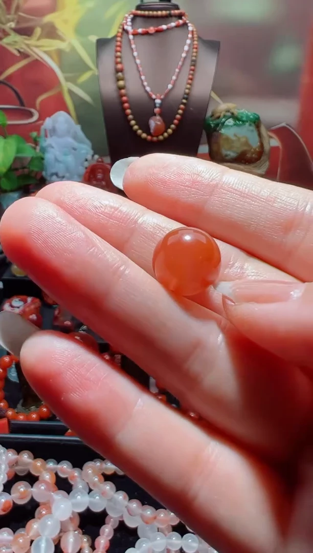 未镶嵌单珠南红玛瑙单珠微瑕13mm