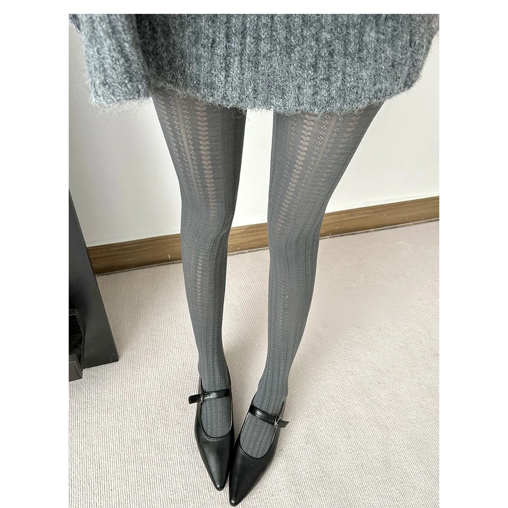 【浠儿姐姐】新款复古小众个性爱心立体提花显瘦打底袜女