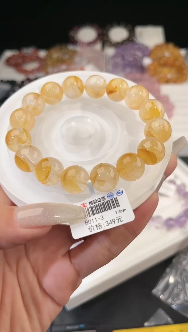 【闪购商品】水晶手链未镶嵌多样性发一黄胶花13mm